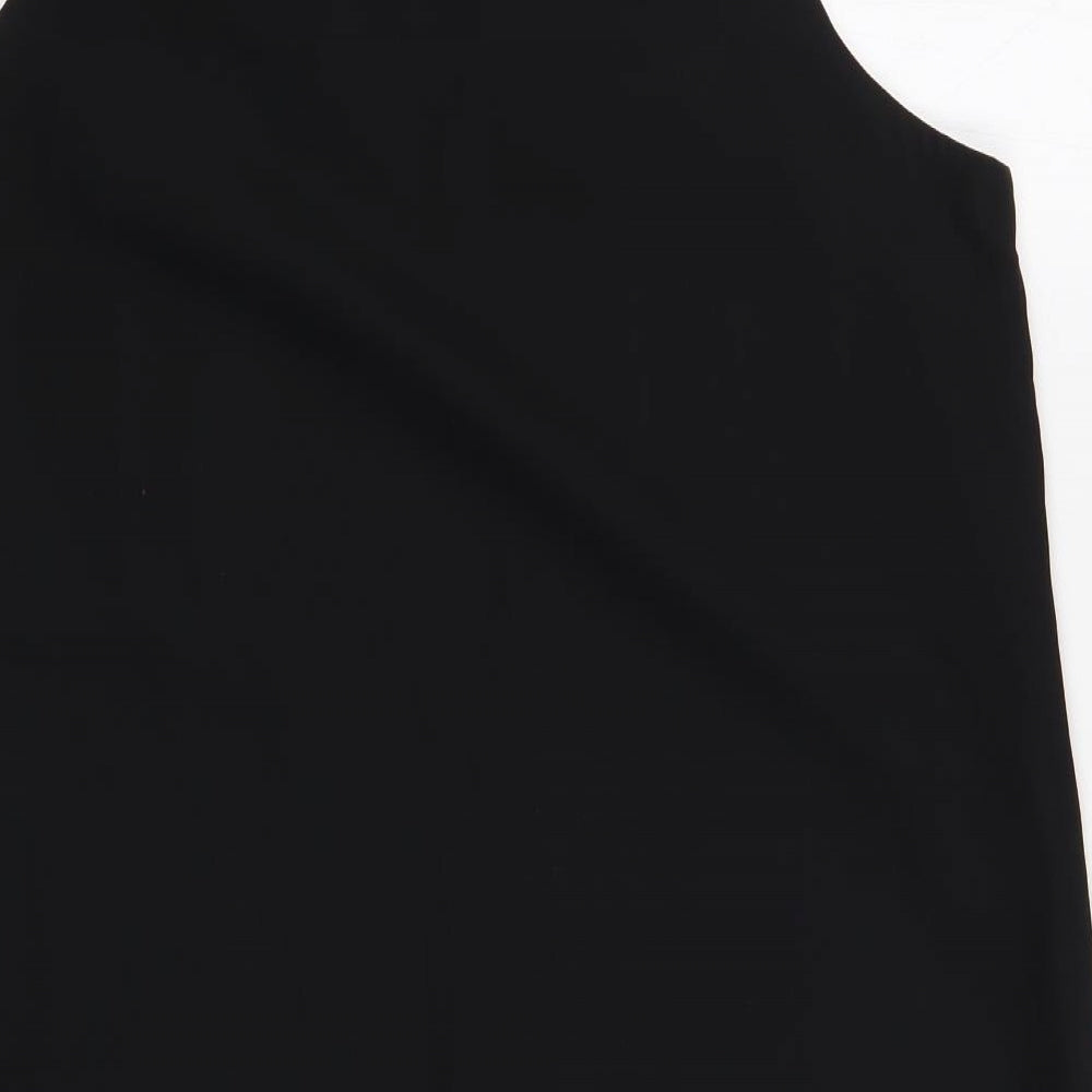 H&M Womens Black Polyester Shift Size 14 Boat Neck Pullover