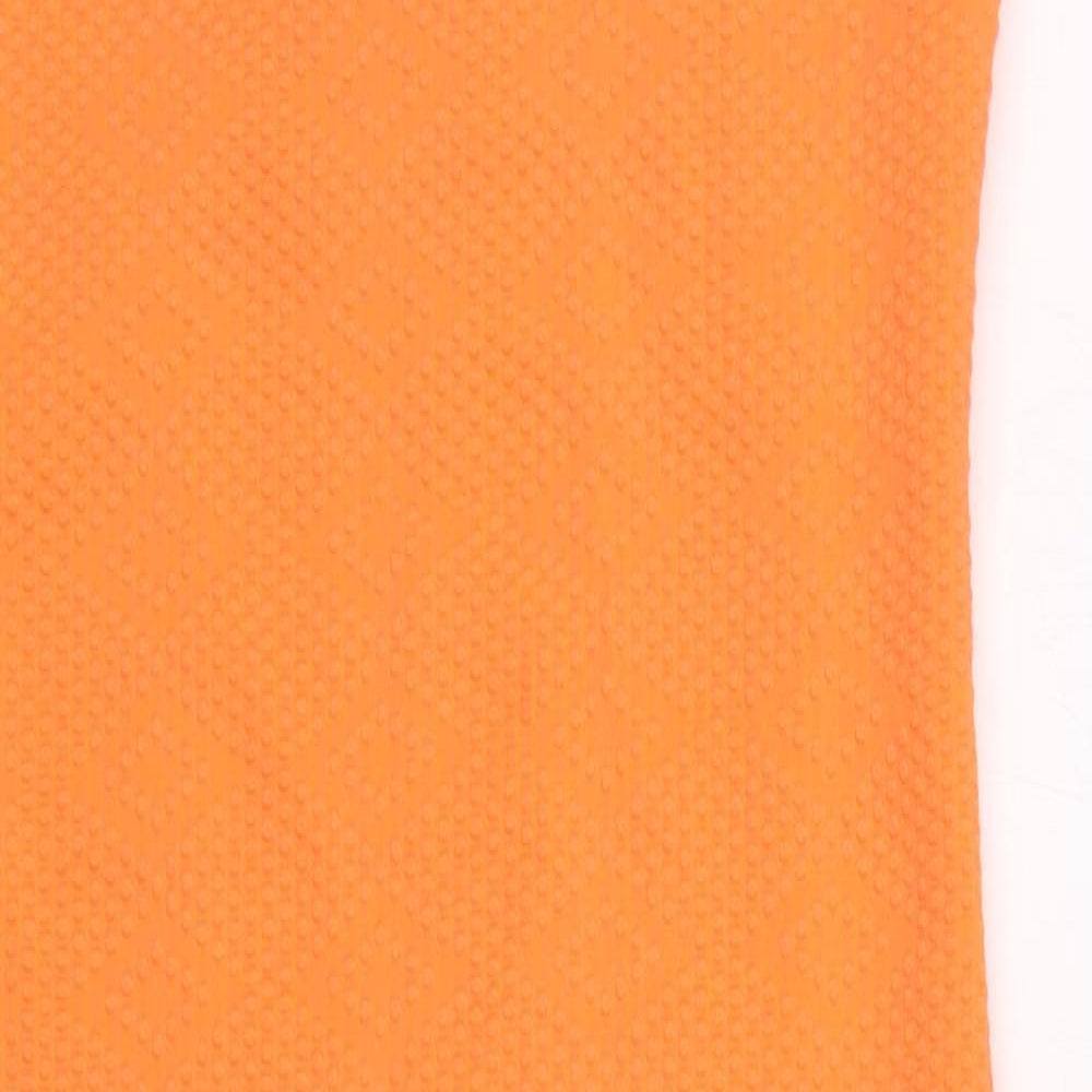 River Island Womens Orange Polyester Bodycon Size 10 Square Neck Pullover
