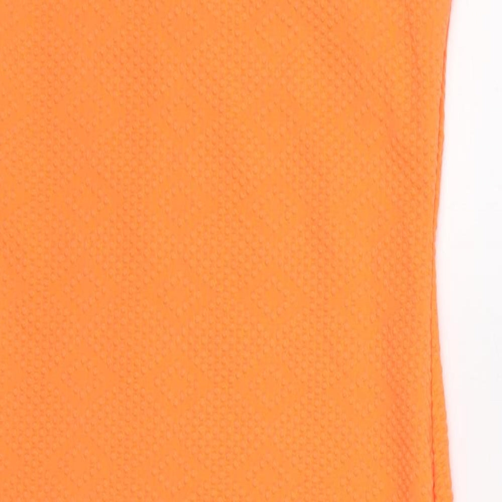 River Island Womens Orange Polyester Bodycon Size 10 Square Neck Pullover