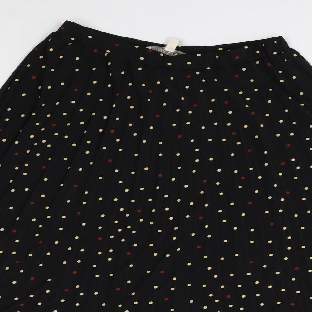 Oasis Womens Black Geometric Polyester A-Line Skirt Size XS - Waist 22 Inches