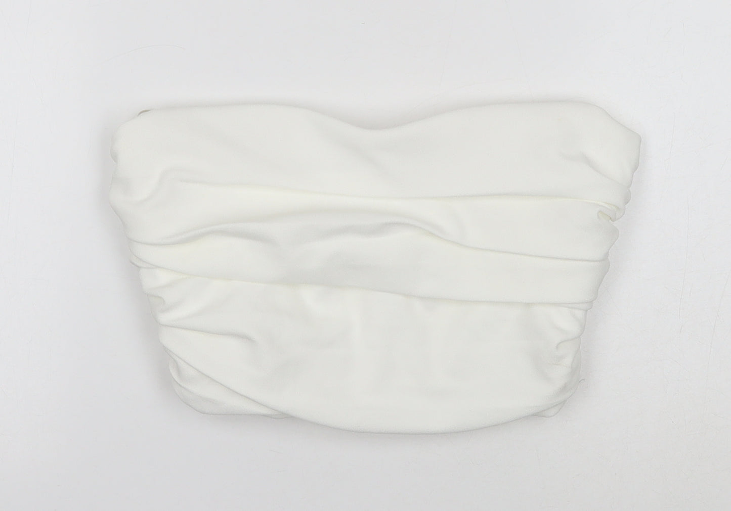 Zara Womens White Polyester Cropped Tank Size 4 Off the Shoulder