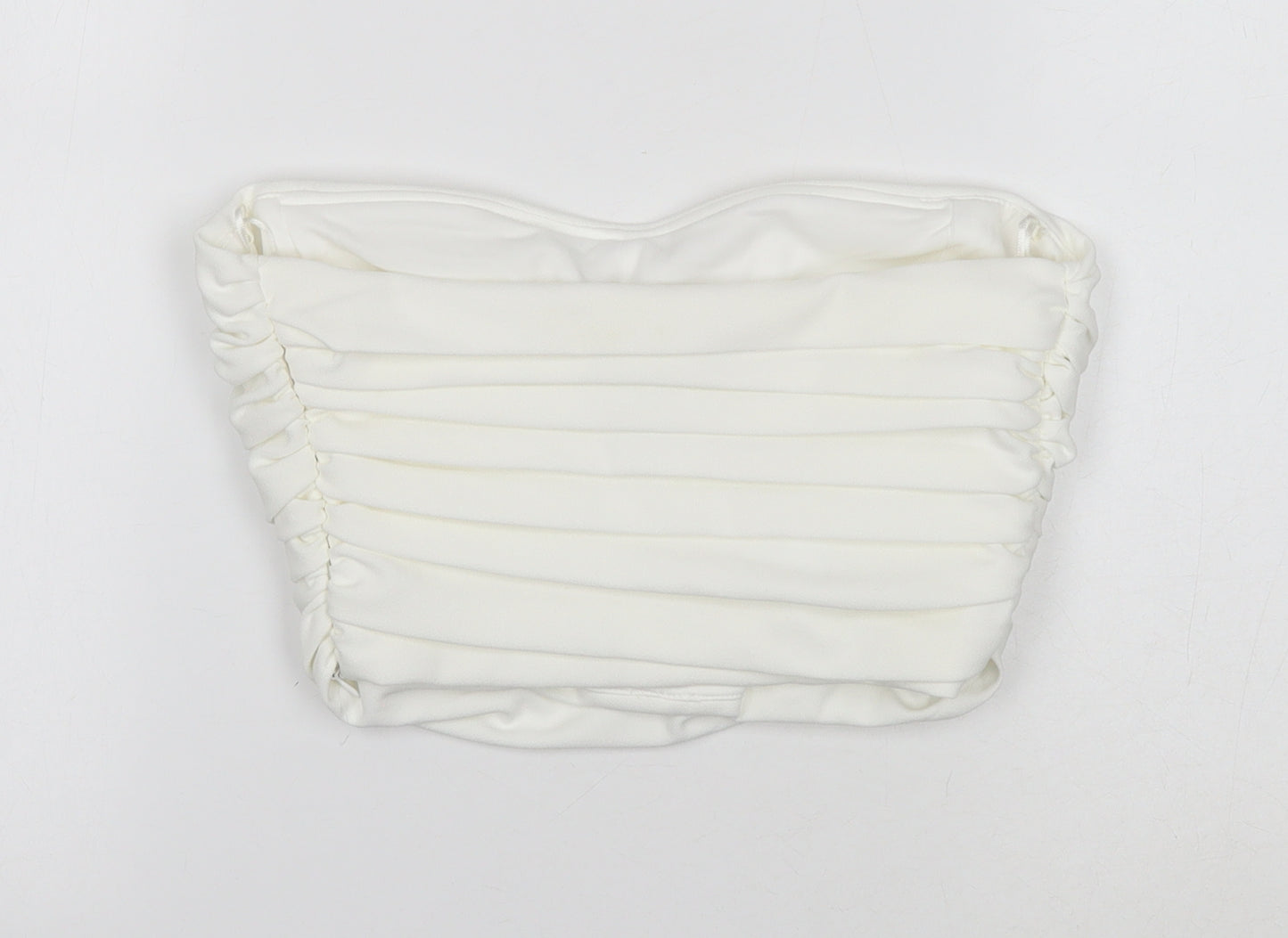 Zara Womens White Polyester Cropped Tank Size 4 Off the Shoulder