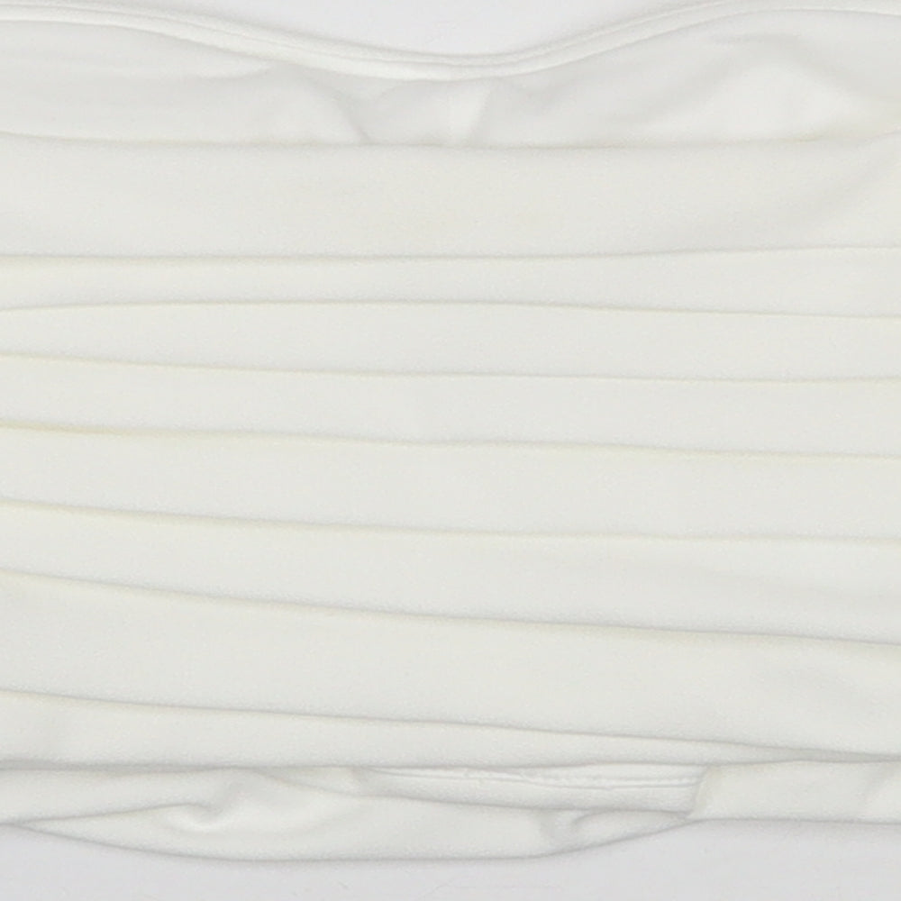 Zara Womens White Polyester Cropped Tank Size 4 Off the Shoulder