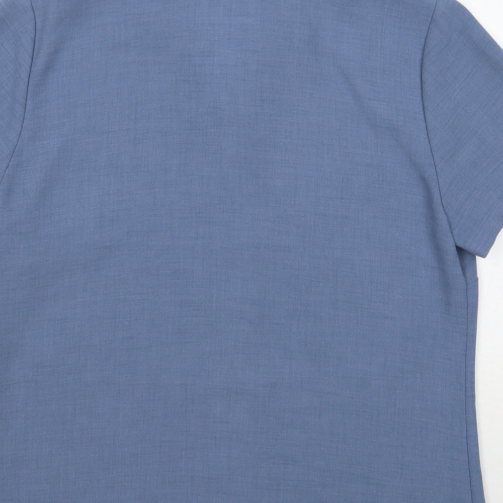 Epilogue Womens Blue Viscose Basic Button-Up Size 12 Collared
