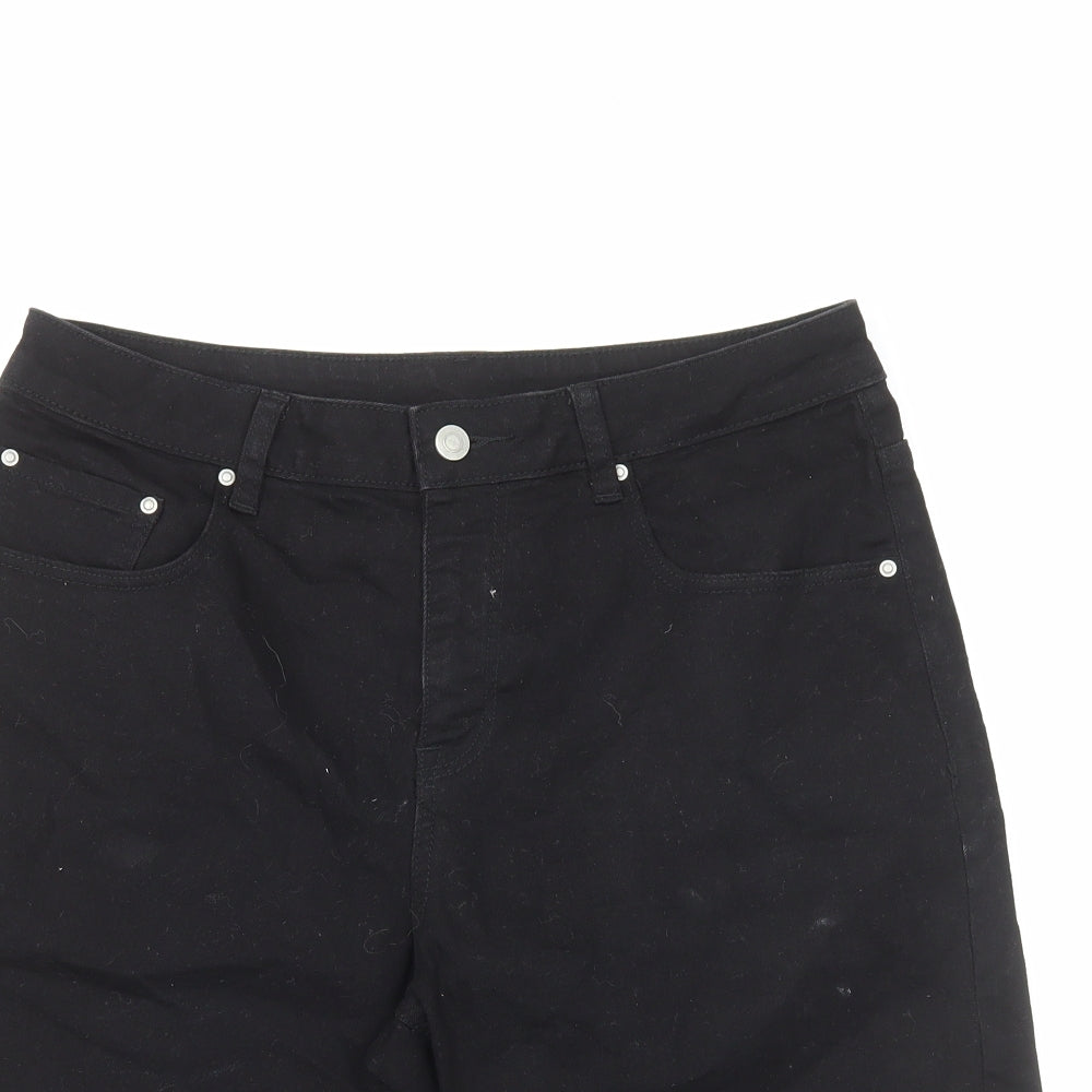 ASOS Mens Black Cotton Bermuda Shorts Size S Regular Zip