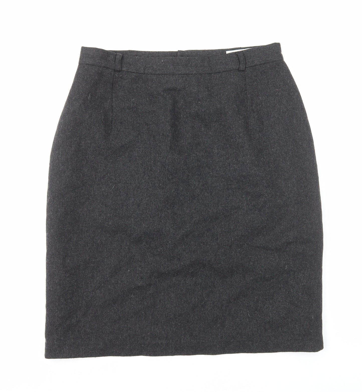 ESSENTIEL Womens Grey Cotton Straight & Pencil Skirt Size 16 Zip