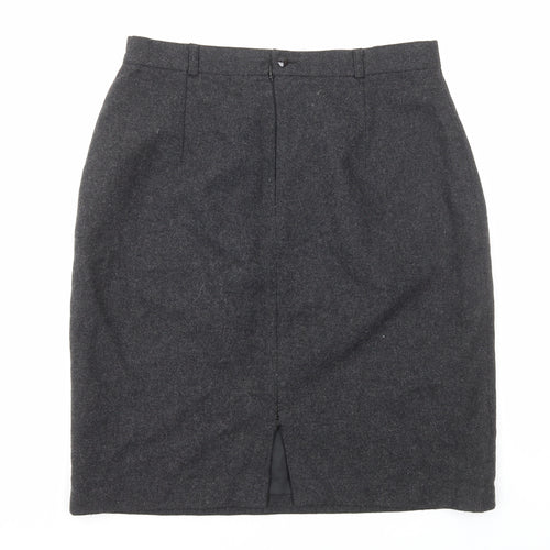 ESSENTIEL Womens Grey Cotton Straight & Pencil Skirt Size 16 Zip
