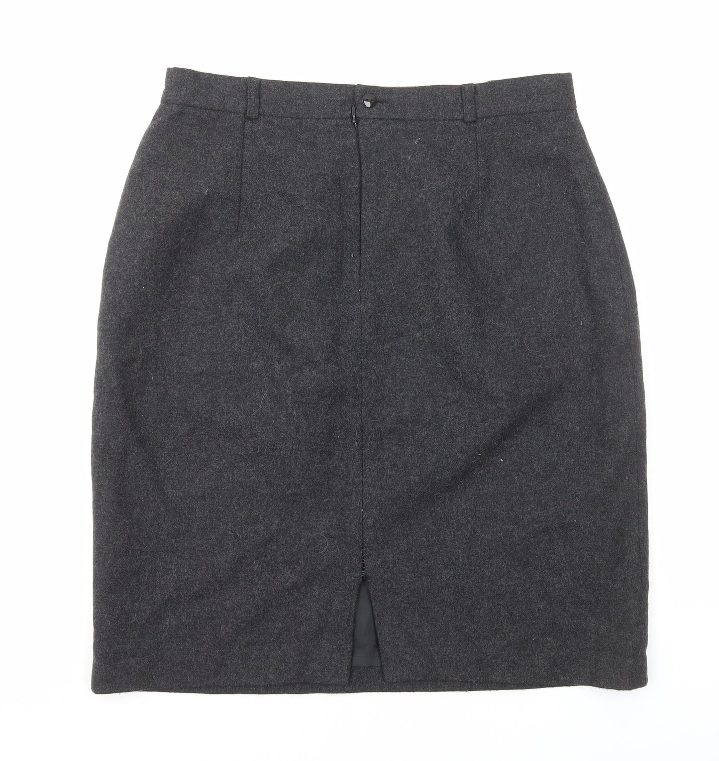 ESSENTIEL Womens Grey Cotton Straight & Pencil Skirt Size 16 Zip