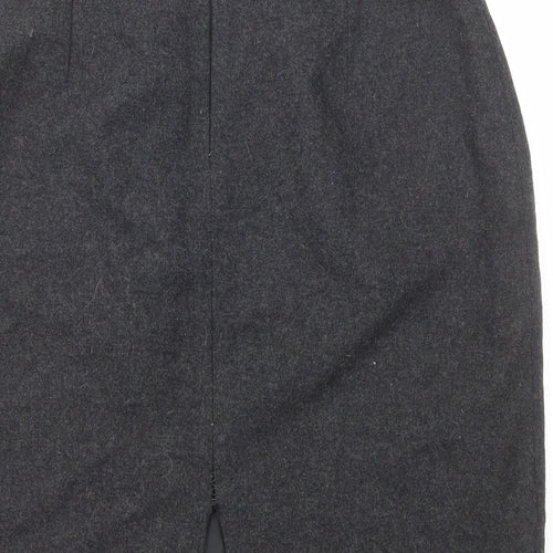 ESSENTIEL Womens Grey Cotton Straight & Pencil Skirt Size 16 Zip