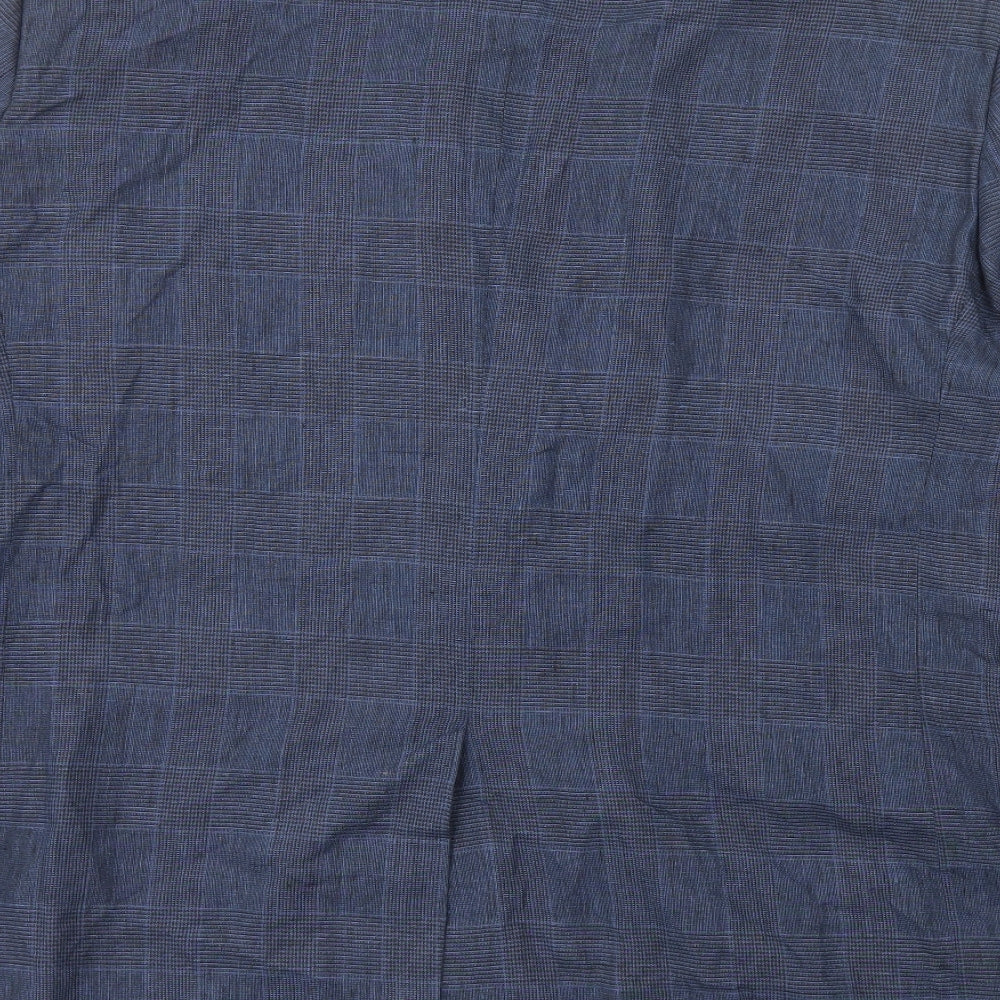 Skopes Mens Blue Plaid Linen Jacket Blazer Size XL