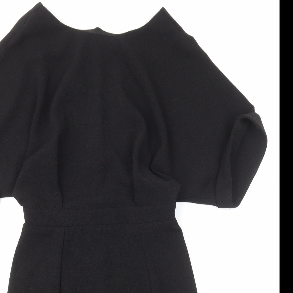 ASOS Womens Black Polyester Pencil Dress Size 8 Scoop Neck Zip