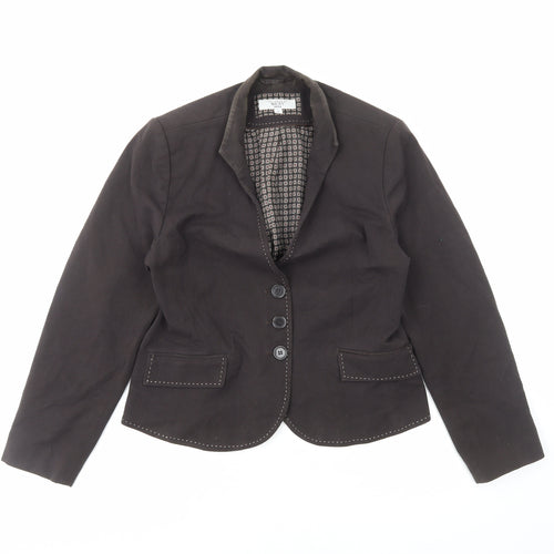 NEXT Womens Brown Polyester Jacket Blazer Size 16