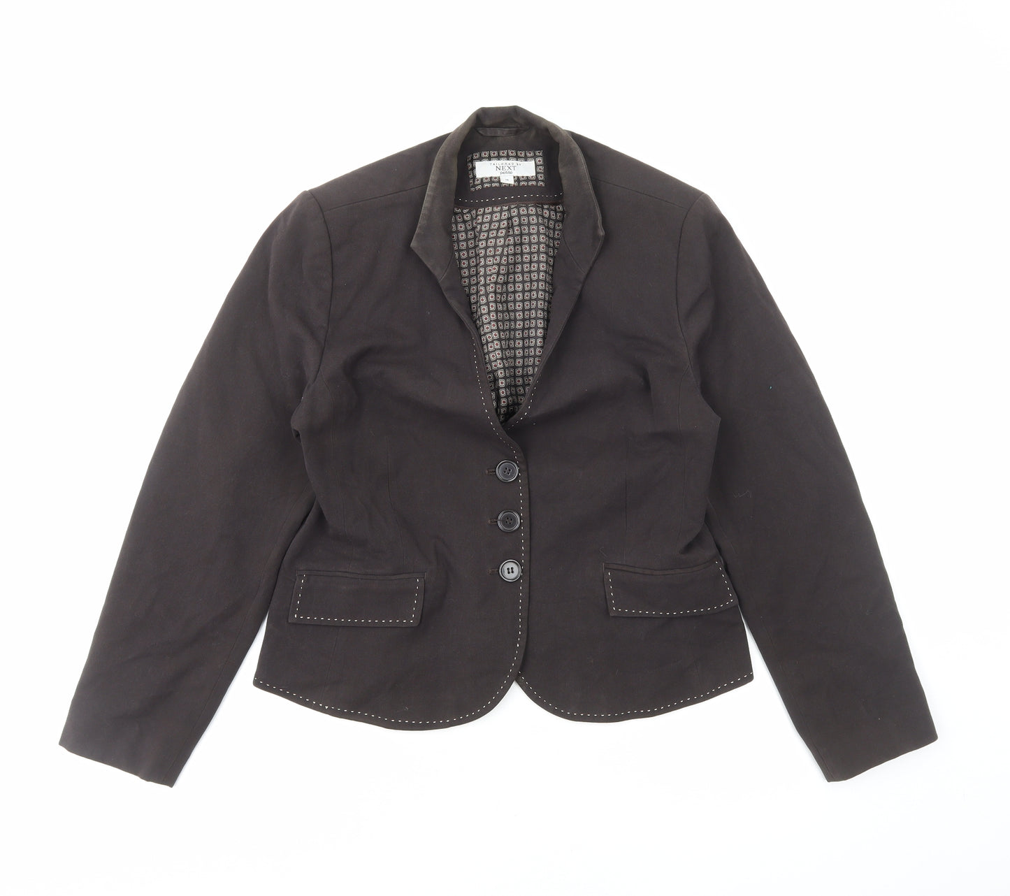 NEXT Womens Brown Polyester Jacket Blazer Size 16
