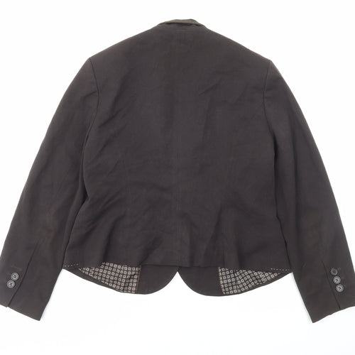 NEXT Womens Brown Polyester Jacket Blazer Size 16