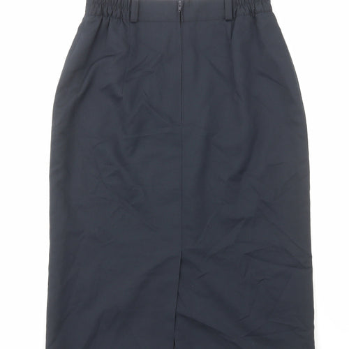 Preworn Womens Blue Polyester Straight & Pencil Skirt Size 10 Zip