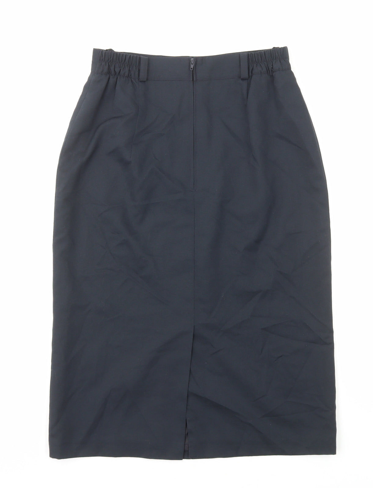 Preworn Womens Blue Polyester Straight & Pencil Skirt Size 10 Zip
