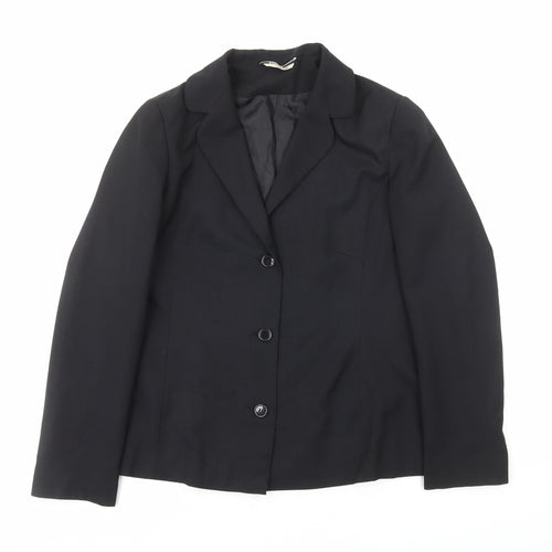 George Womens Black Polyester Jacket Blazer Size 10