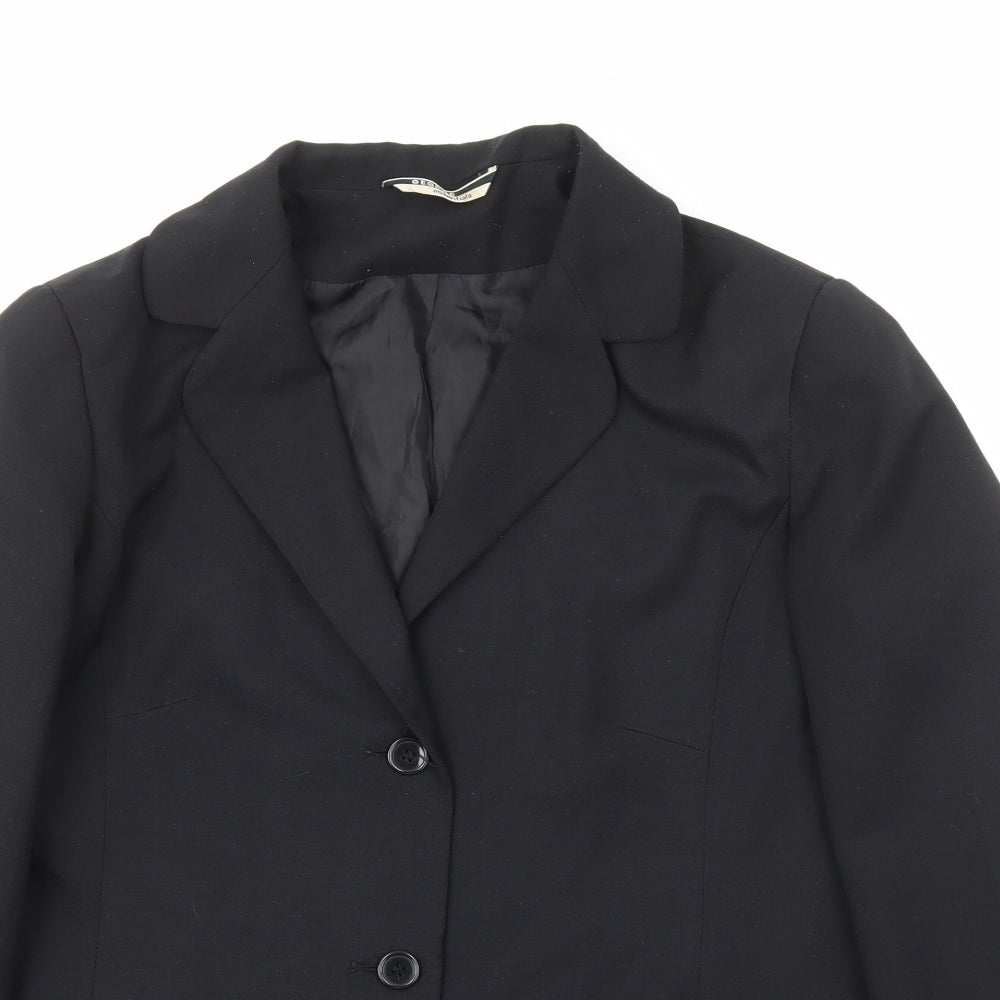 George Womens Black Polyester Jacket Blazer Size 10
