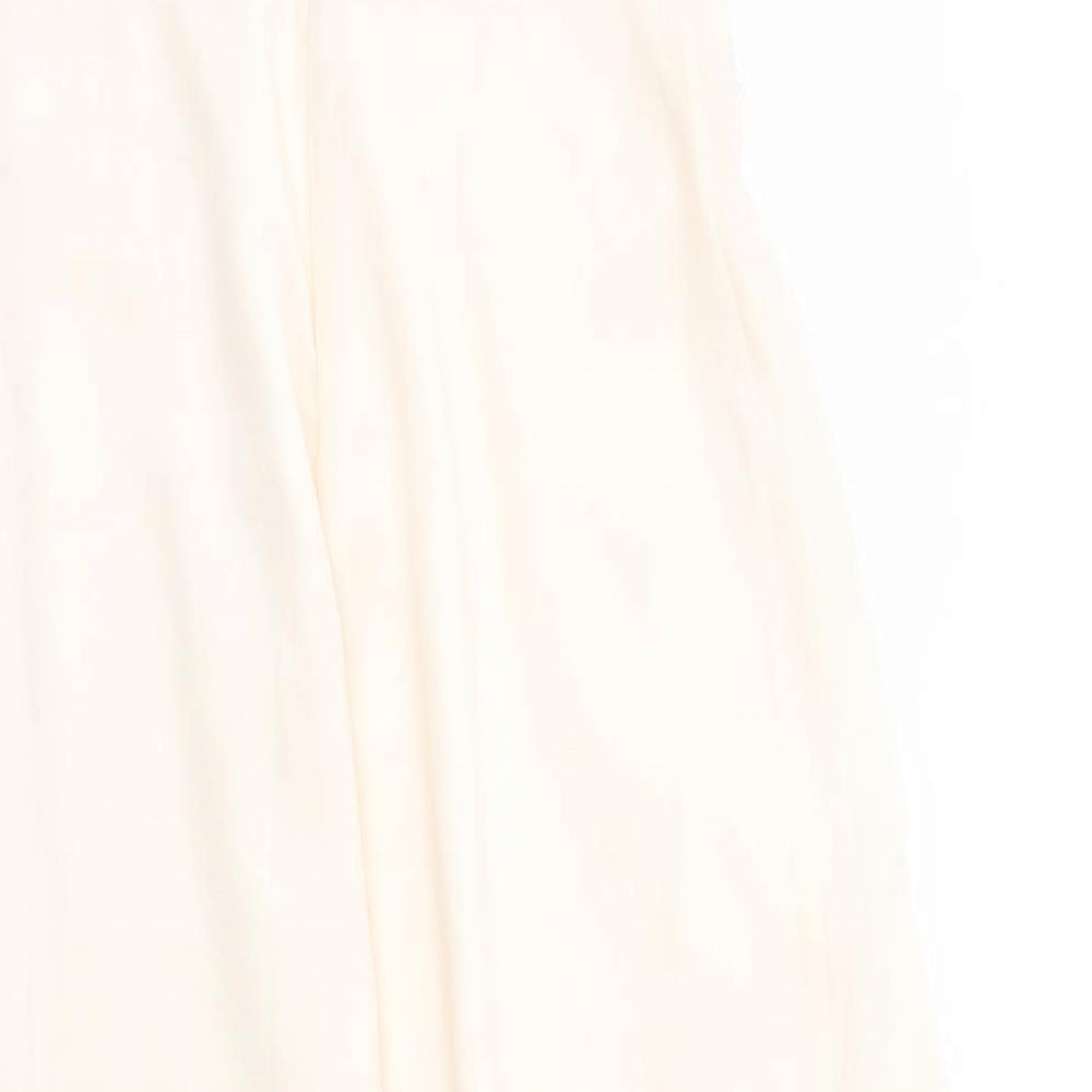 Cobee Womens Ivory Polyester Ball Gown Size 12 One Shoulder Zip