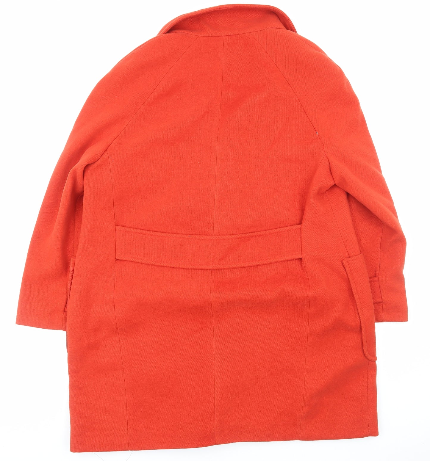 TU Womens Orange Overcoat Coat Size 22 Button