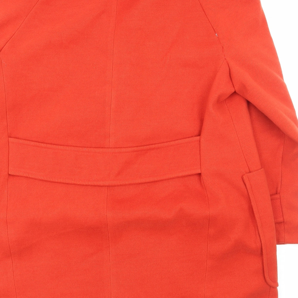 TU Womens Orange Overcoat Coat Size 22 Button