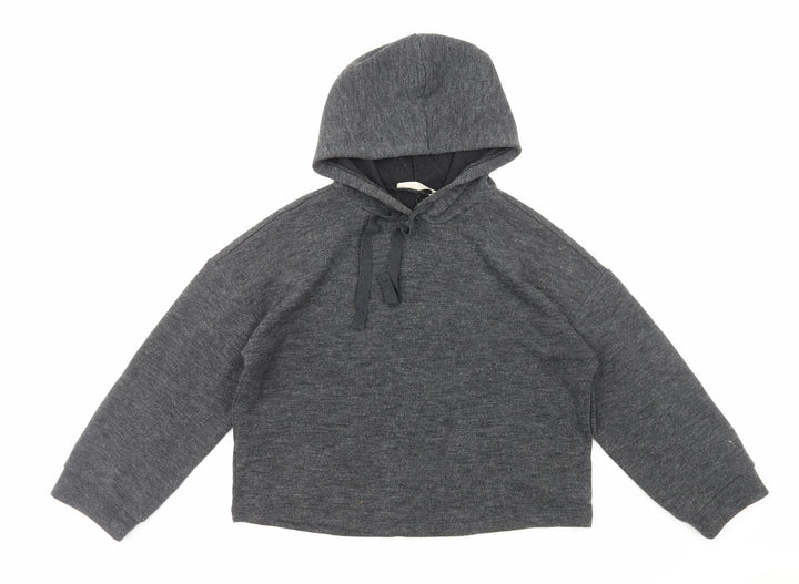 Mango Womens Grey Polyester Pullover Hoodie Size M Pullover