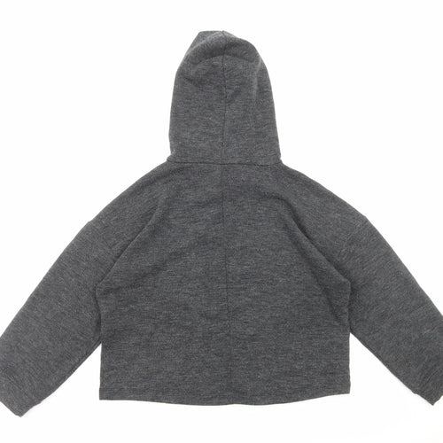Mango Womens Grey Polyester Pullover Hoodie Size M Pullover