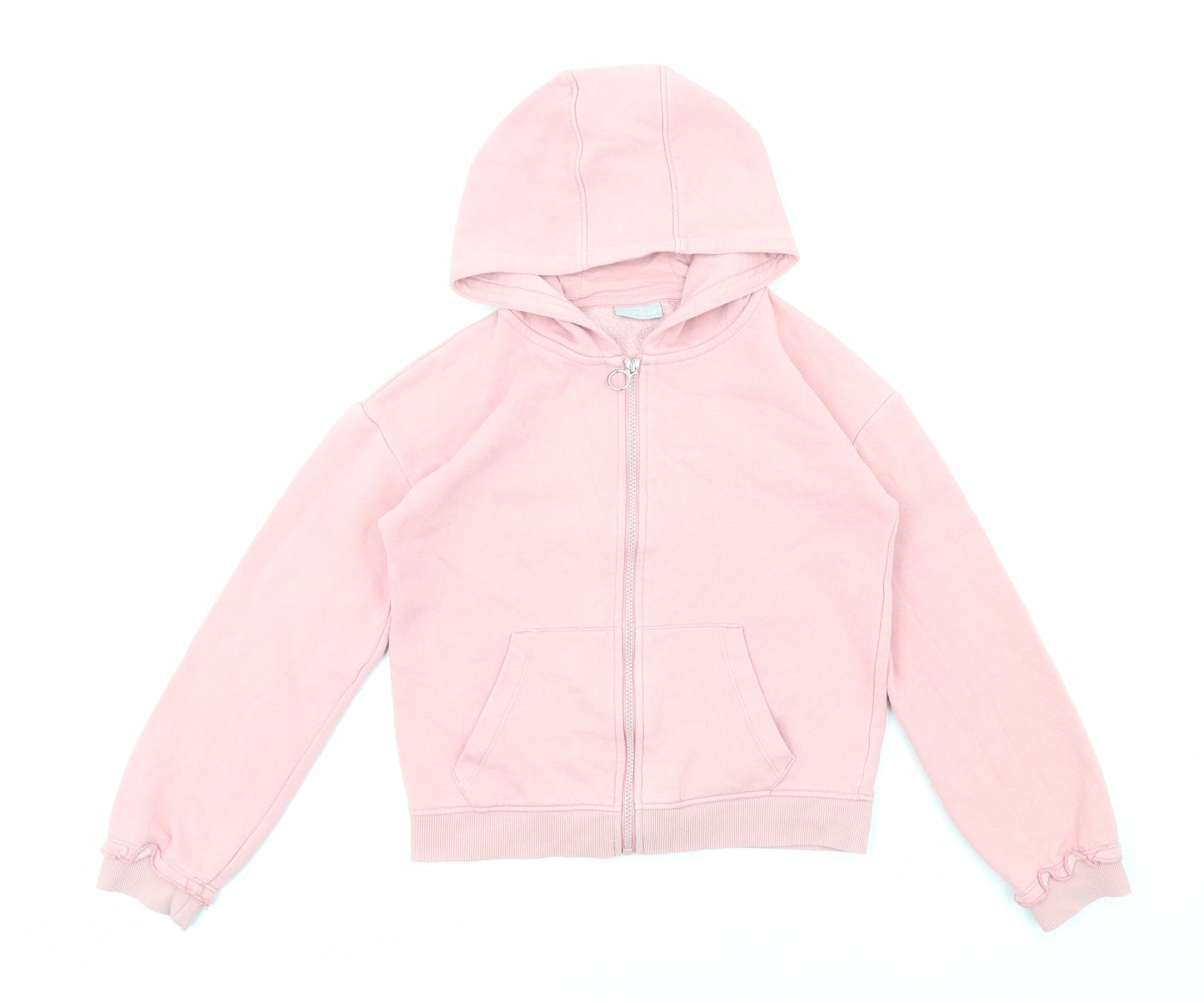 Matalan Girls Pink Cotton Full Zip Hoodie Size 11 Years Zip