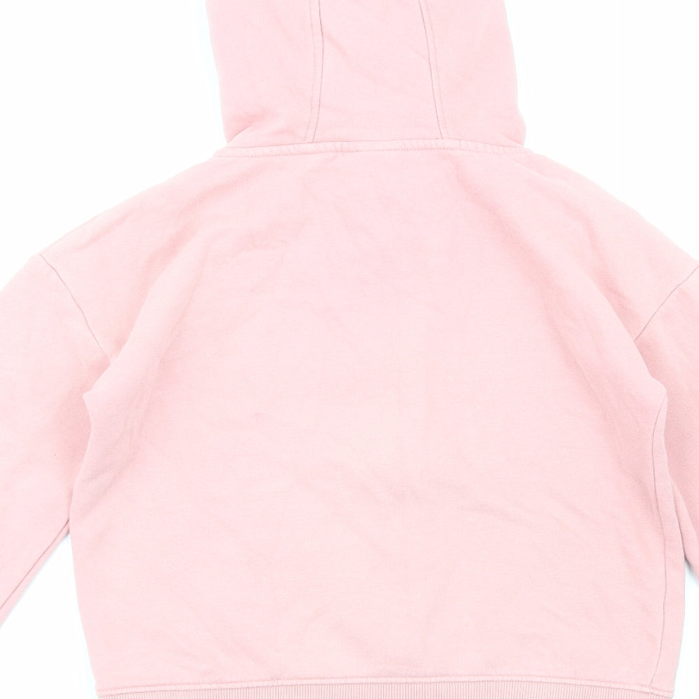Matalan Girls Pink Cotton Full Zip Hoodie Size 11 Years Zip