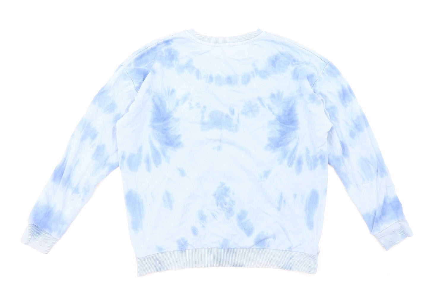 Topshop Womens Blue Geometric Cotton Pullover Sweatshirt Size L Pullover