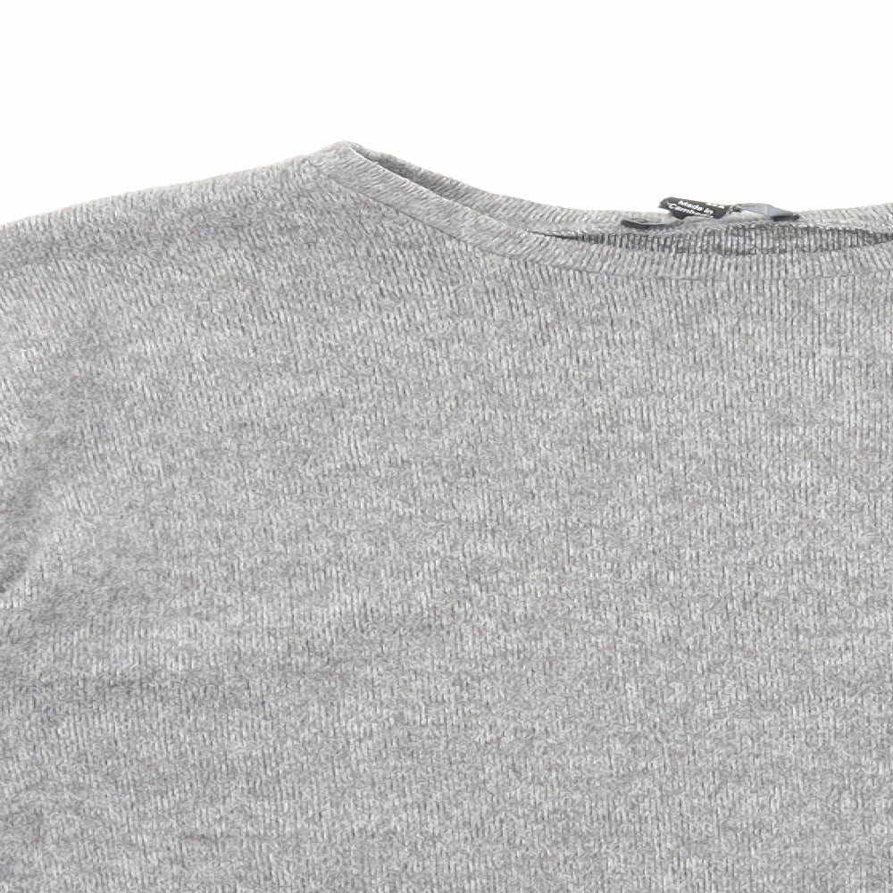 New Look Womens Grey Round Neck Cotton Pullover Jumper Size M