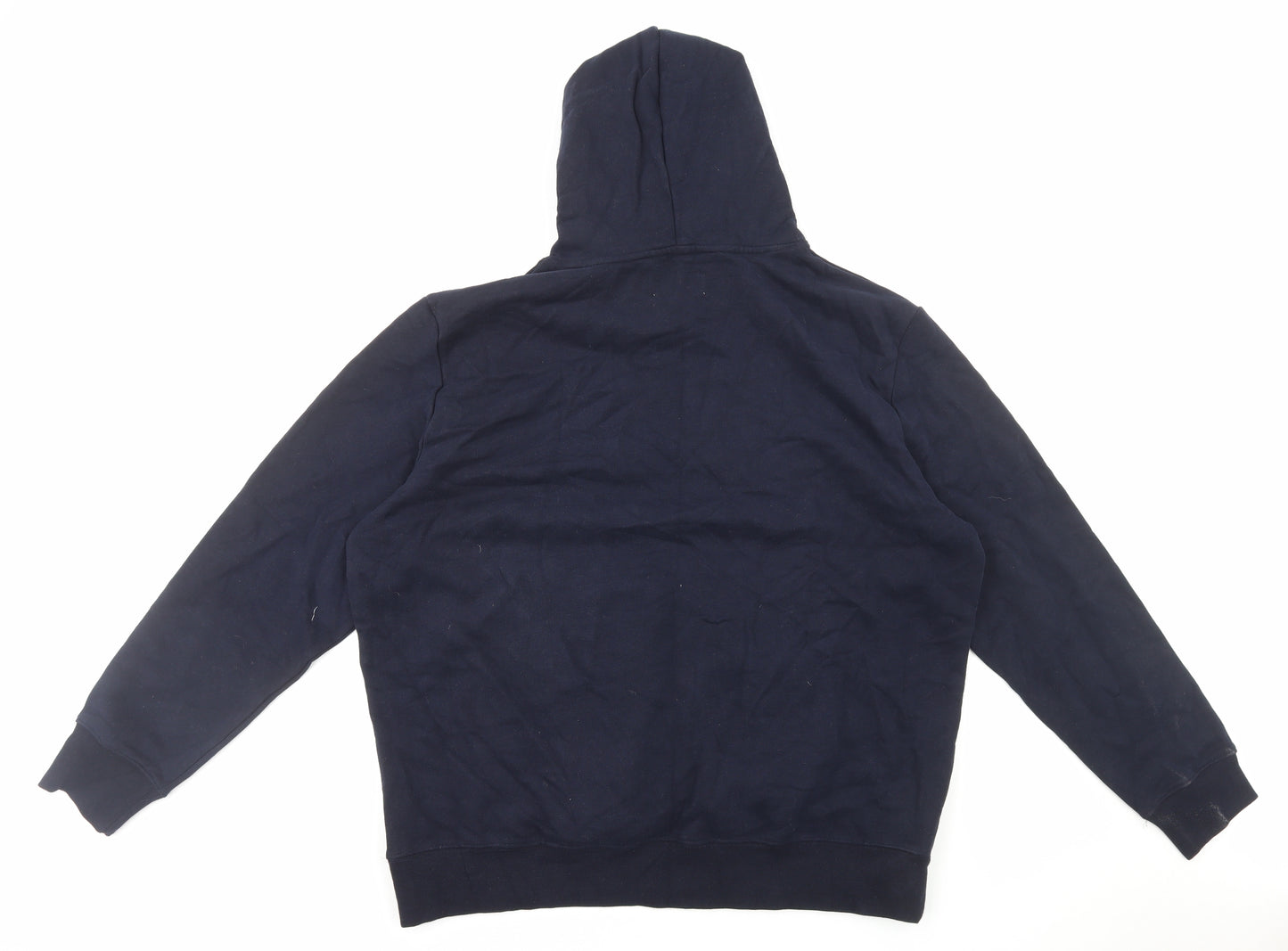 Marks and Spencer Mens Blue Cotton Pullover Hoodie Size 2XL