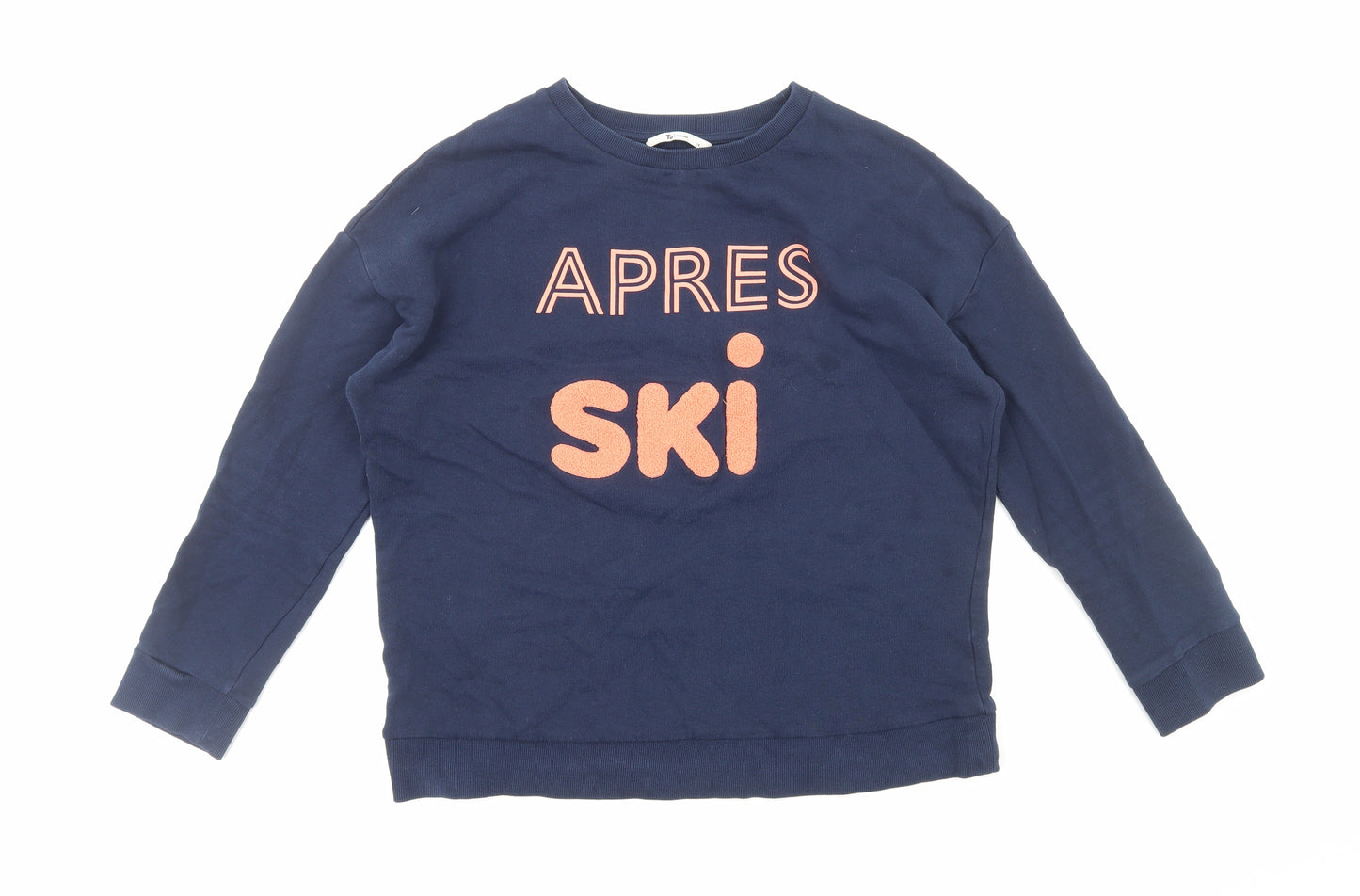 TU Womens Blue Cotton Pullover Sweatshirt Size 14 Pullover - Apres Ski