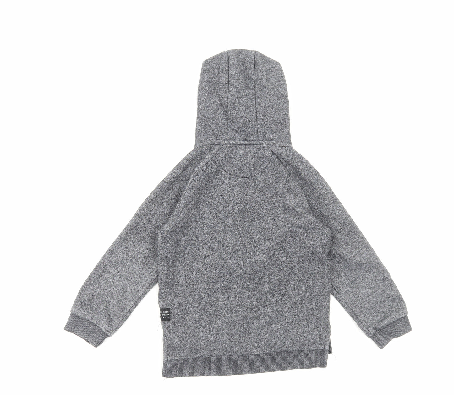 Primark Boys Grey Cotton Full Zip Hoodie Size 4-5 Years Zip