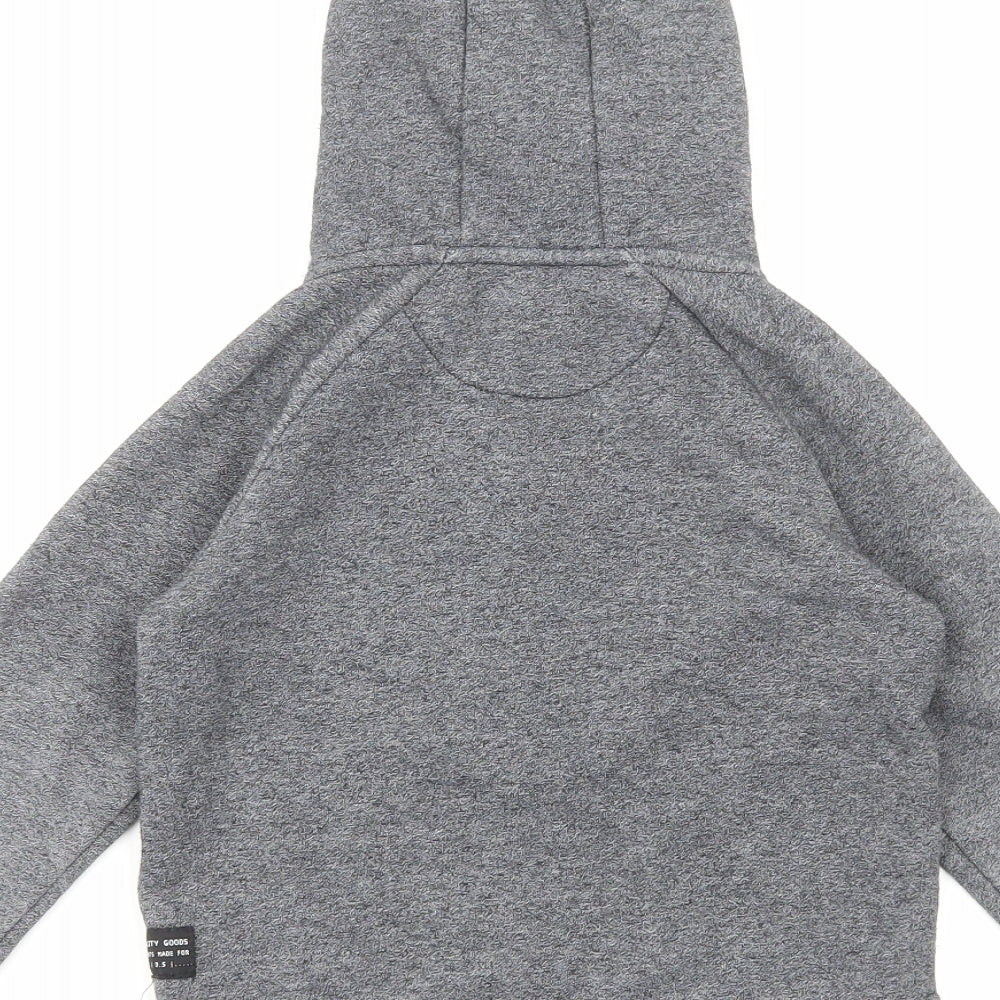 Primark Boys Grey Cotton Full Zip Hoodie Size 4-5 Years Zip