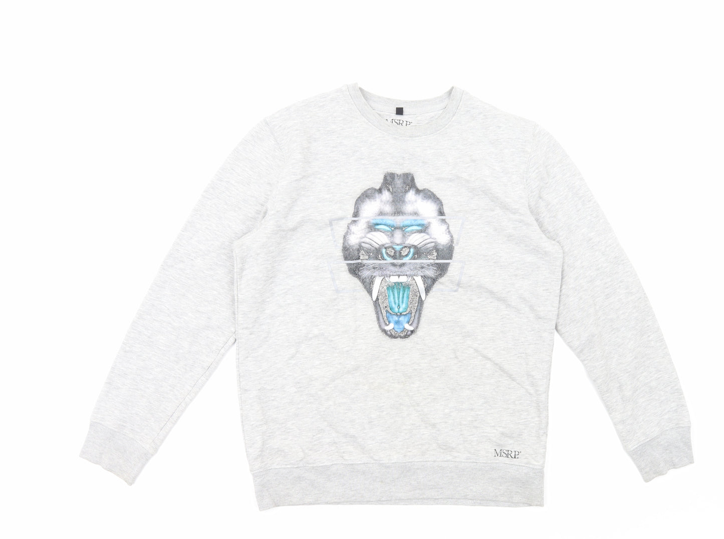 MSRP Mens Grey Cotton Pullover Sweatshirt Size M