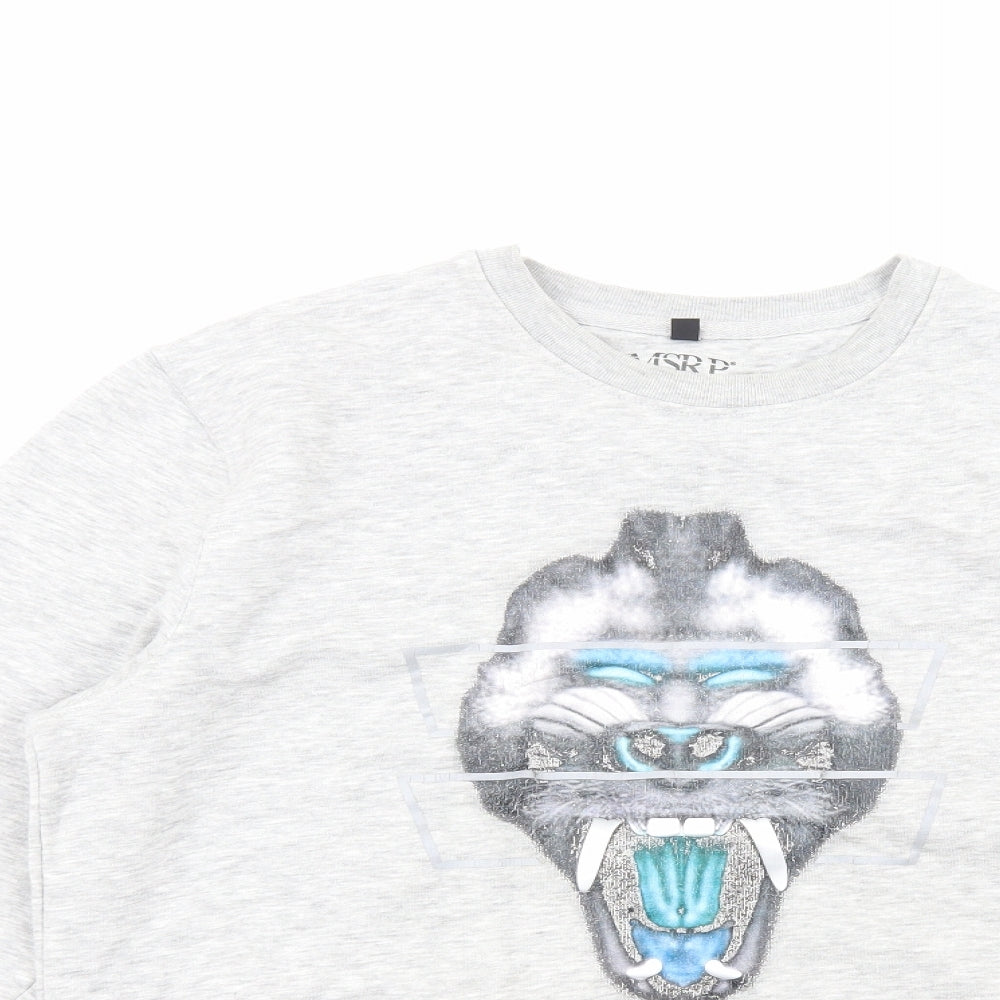 MSRP Mens Grey Cotton Pullover Sweatshirt Size M