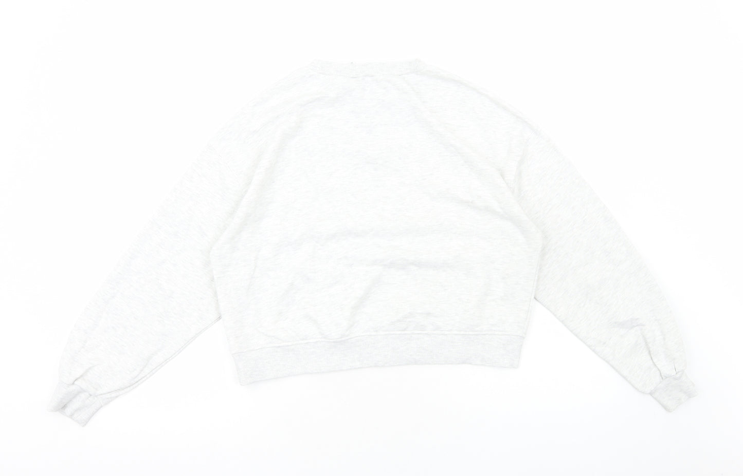 H&M Womens Grey Cotton Blend Pullover Sweatshirt Size M Pullover - Cropped