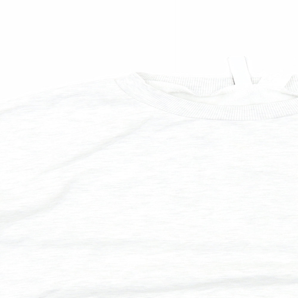 H&M Womens Grey Cotton Blend Pullover Sweatshirt Size M Pullover - Cropped