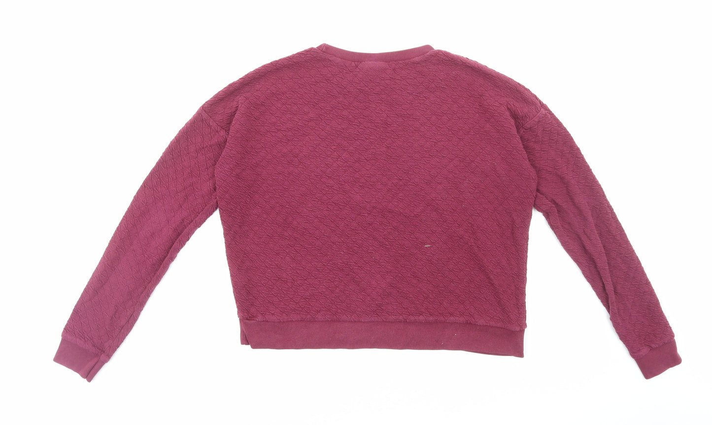 Topshop Womens Purple Cotton Pullover Sweatshirt Size 10 Pullover - Textured Crop