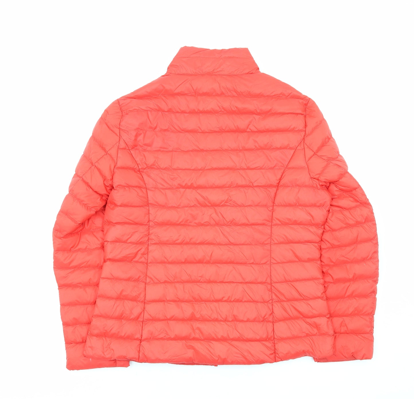 Preworn Womens Red Quilted Jacket Size L Zip