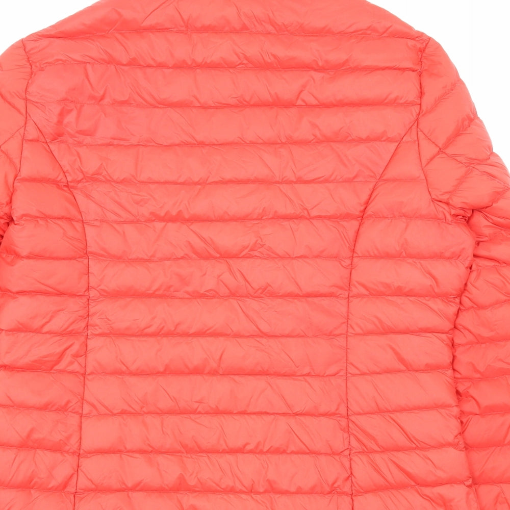 Preworn Womens Red Quilted Jacket Size L Zip