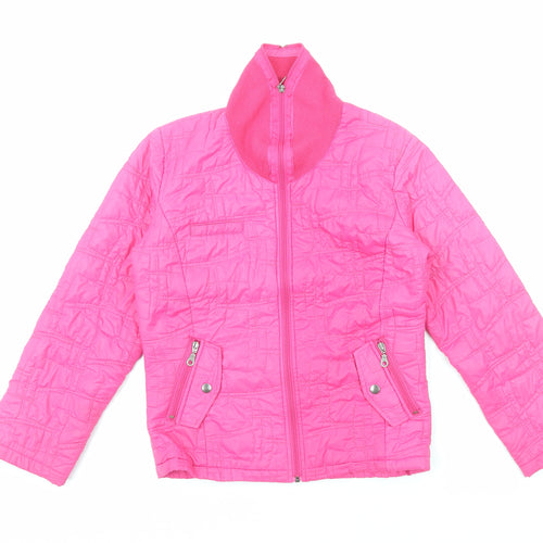 Long Island Womens Pink Quilted Jacket Size S Zip