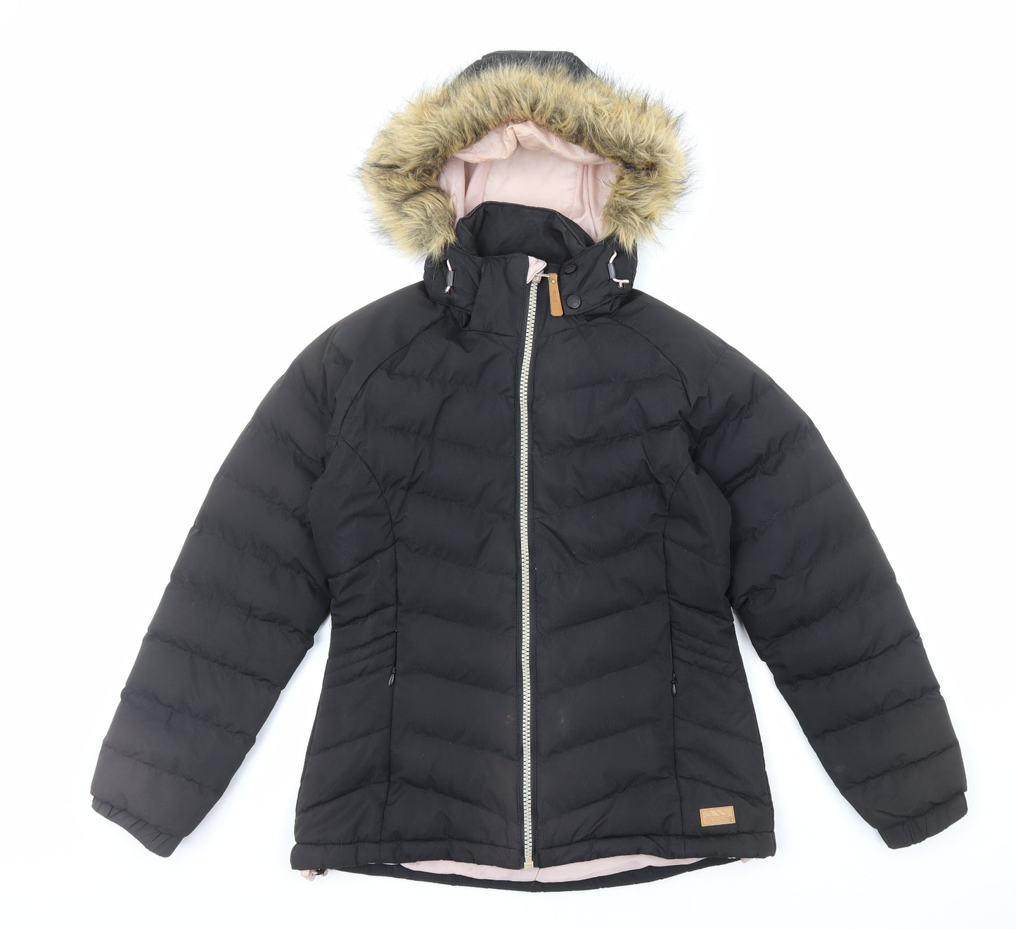 Trespass Womens Black Quilted Coat Size S Zip