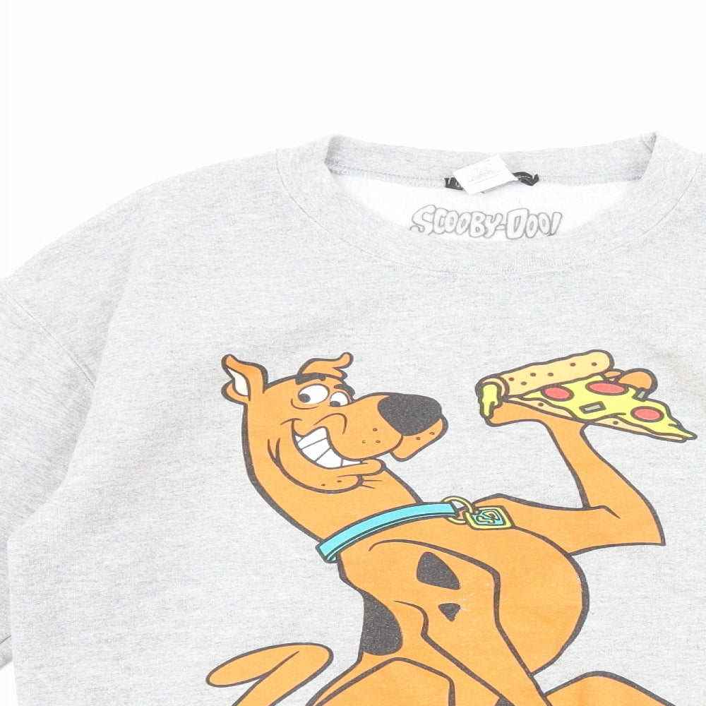 PRETTYLITTLETHING Womens Grey Cotton Pullover Sweatshirt Size S Pullover - Scooby Doo