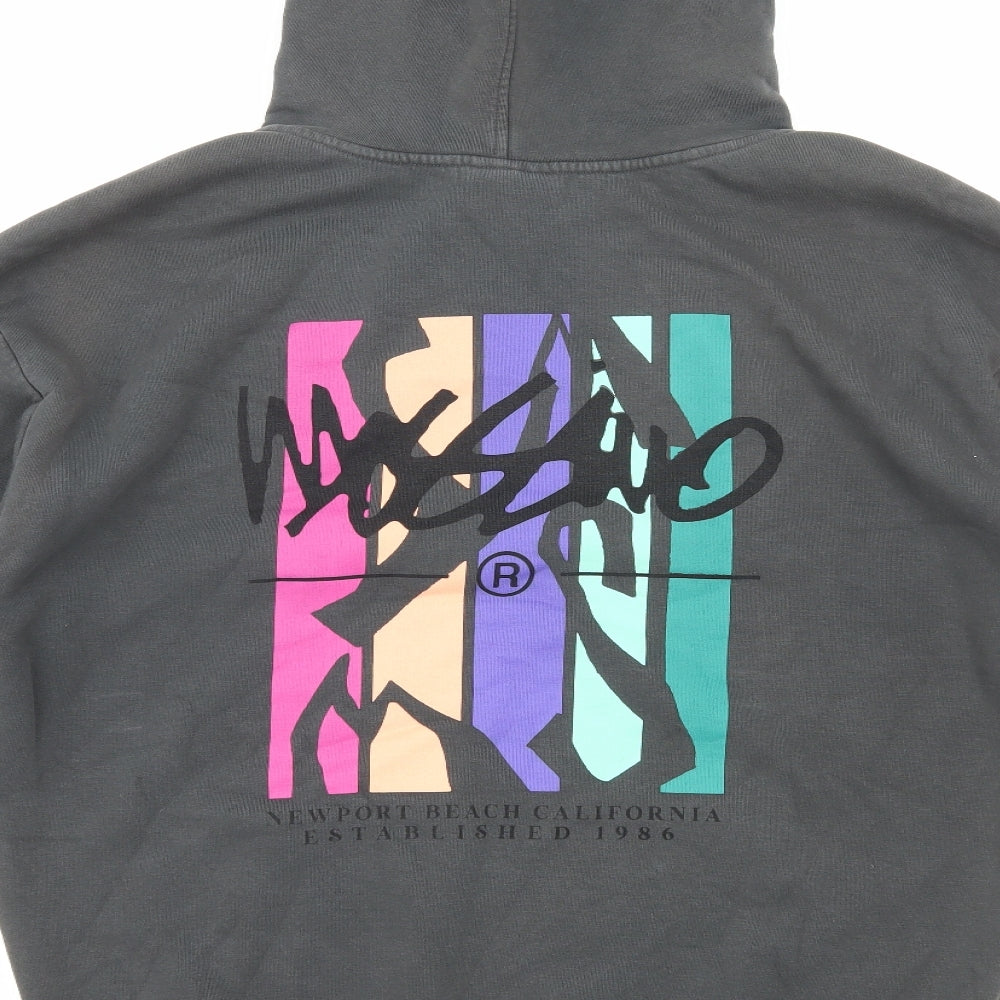 Wassivo Mens Grey Cotton Pullover Hoodie Size S