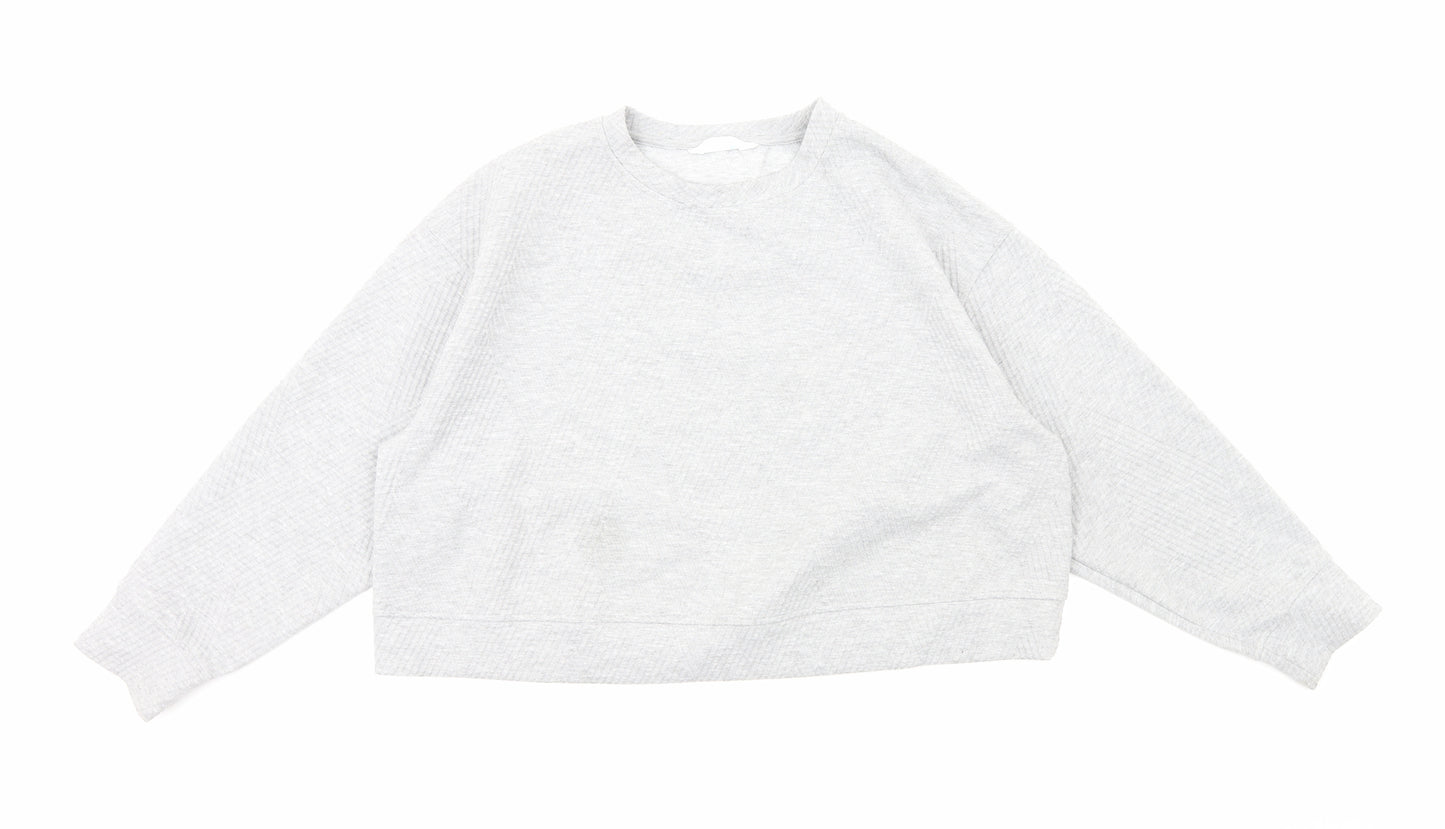 Primark Womens Grey Cotton Pullover Sweatshirt Size M Pullover - Cropped