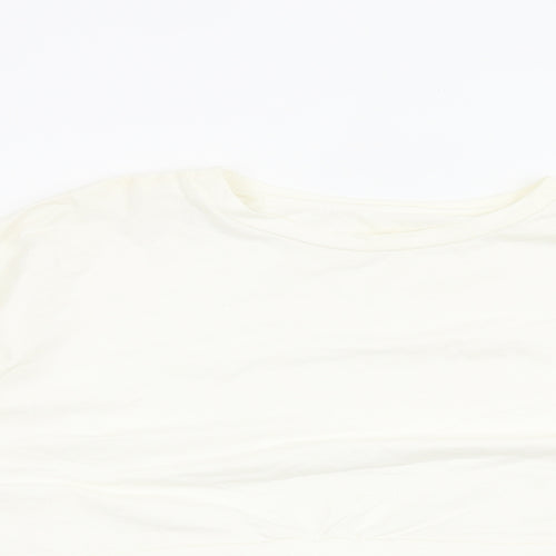 Preworn Womens White Polyester Pullover Sweatshirt Size M Pullover - Tulle Hem