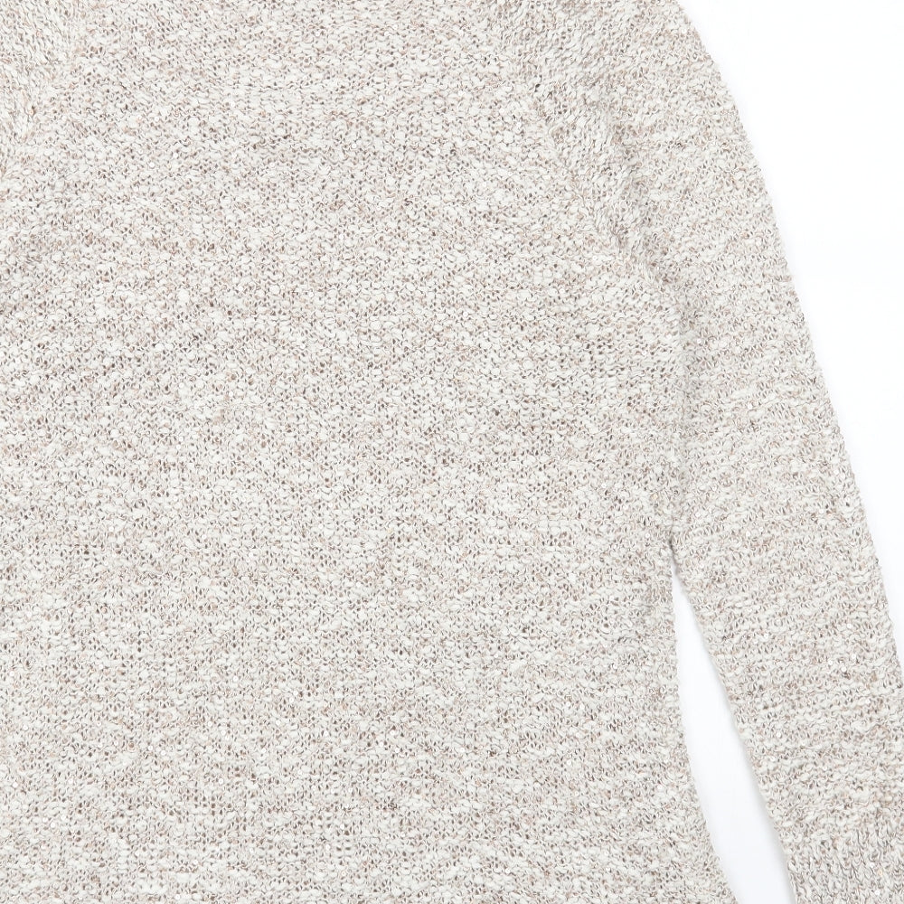 Preworn Womens Beige Round Neck Acrylic Pullover Jumper Size 14