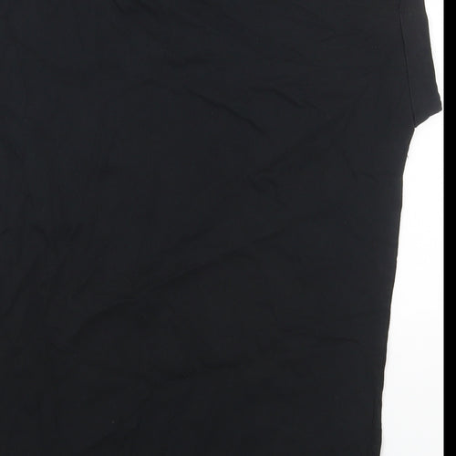 Simply Be Womens Black Cotton Basic T-Shirt Size 12 Round Neck